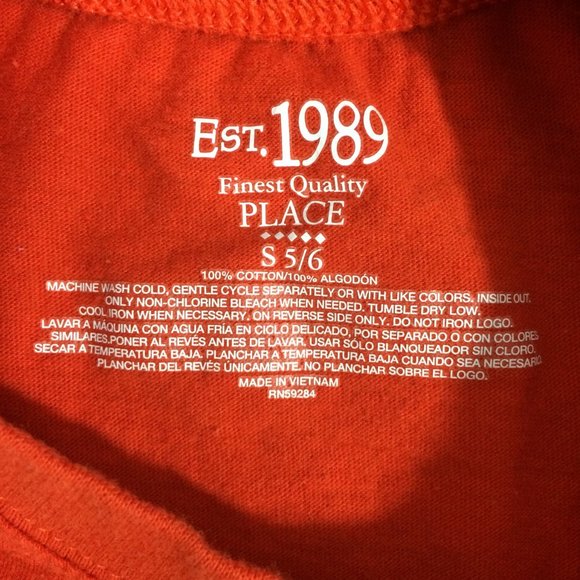 The Childrens Place Boys S 5/6 Orange DUDE! Tshirt - Picture 3 of 4